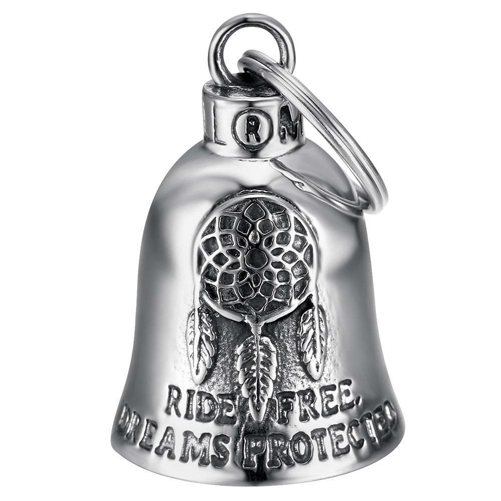 Clochette moto Mocy Bell Attrape-Rêve en acier inoxydable 316L, symbole de protection et liberté sur la route.