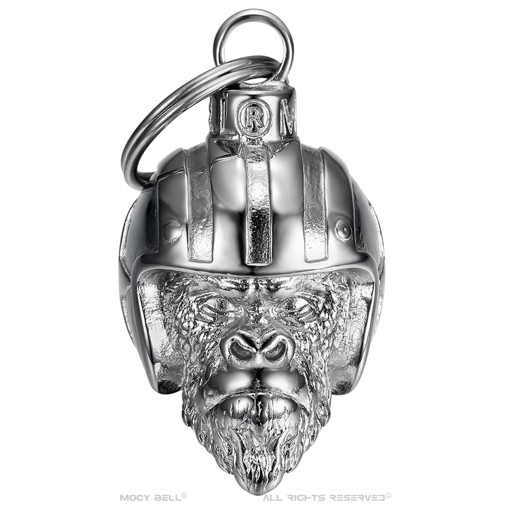 Glocke Motorrad Monkey Biker Verchromt - Guardian Bell Glücksbringer