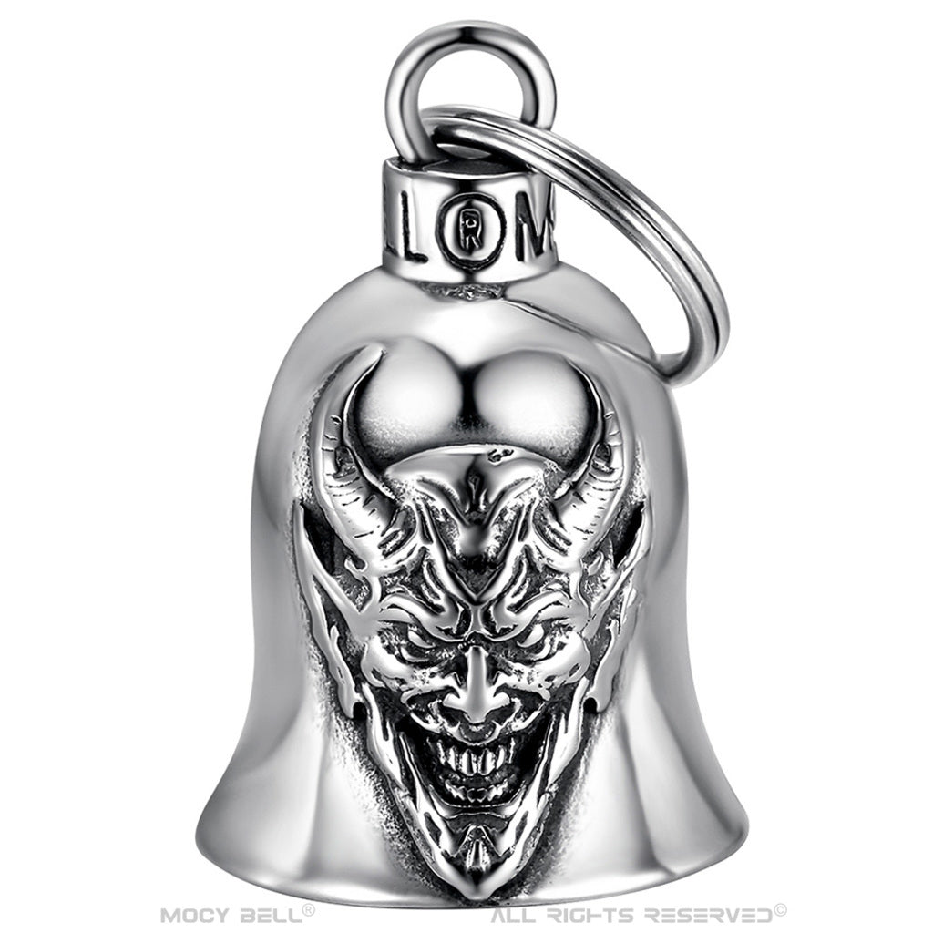 MocyBell "Not Today Satan" Motorcycle Bell – Stainless Steel Biker Good Luck Charm | Road Protection and Bold Style