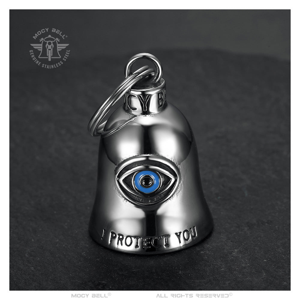 Campanilla Moto Mocy Bell Ojo Protector - Símbolo de Suerte y Protección en Acero Inoxidable