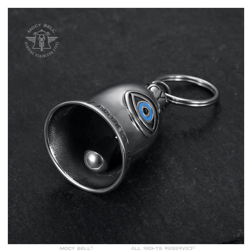 Campanilla Moto Mocy Bell Ojo Protector - Símbolo de Suerte y Protección en Acero Inoxidable