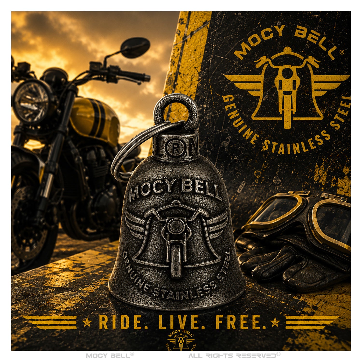 Clochette Moto Vintage MocyBell - Gremlin Bell Acier Vieilli