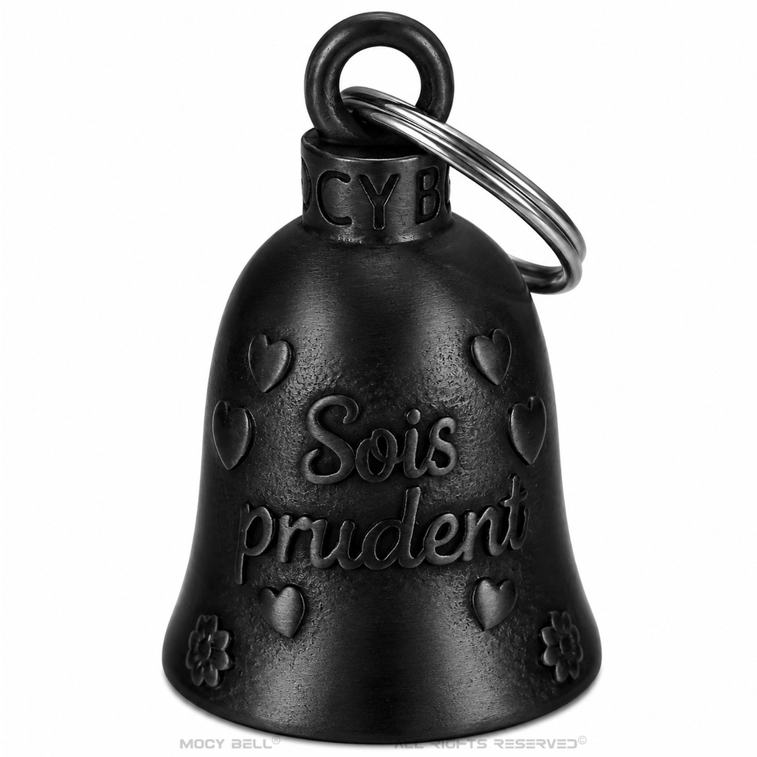 Clochette Moto Papa Motard Noir Titane - Je t'aime Papa