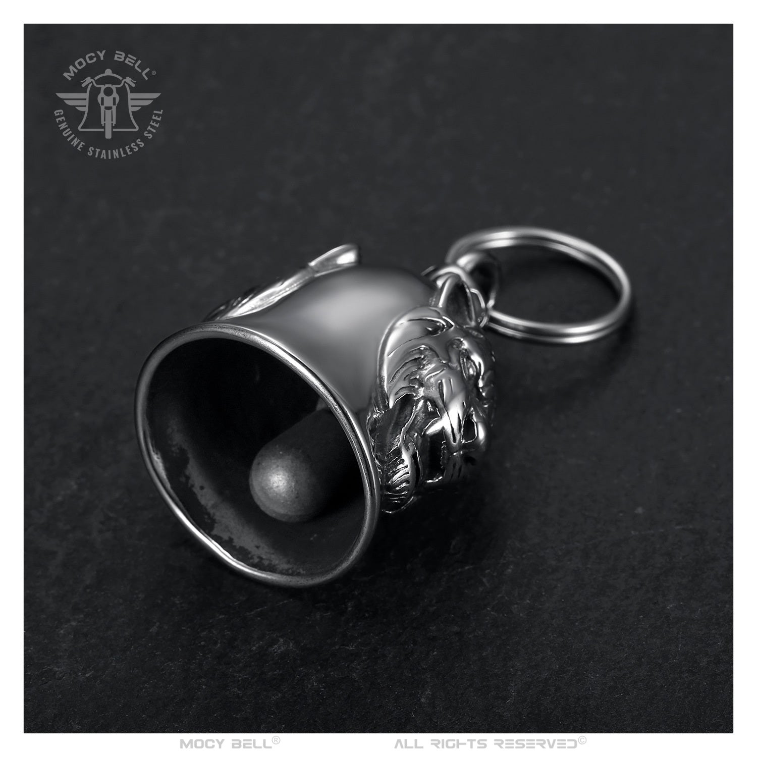 Clochette moto Tigre porte-bonheur présentée comme un symbole de caractère et une idée cadeau pour motard