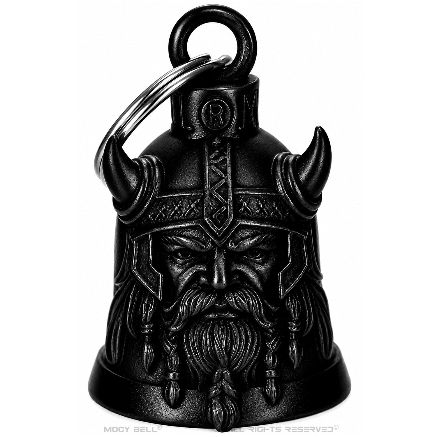 Clochette Moto Viking Gremlin Bell noir titane vue de trois quarts