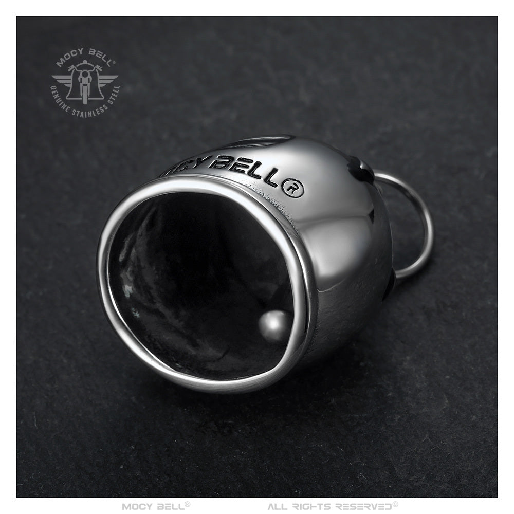 Clochette moto Casque Intégral Mocy Bell, acier 316L, talisman biker pour protection et style sur la route.