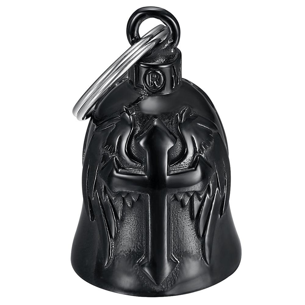 Clochette Moto Mocy Bell Guardian – Design Ailes d'Ange en Acier noir titane - Mocy Bell