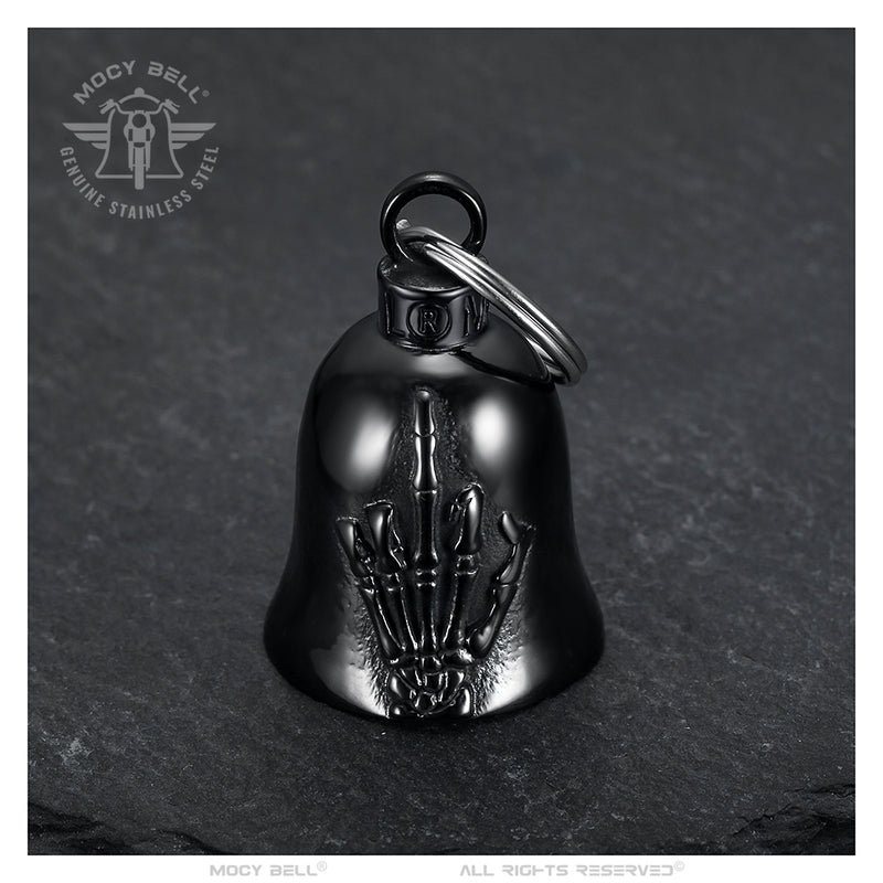 MOCY BELL Motorcycle Bell – Fuck You Lucky Charm in Black Titanium Steel