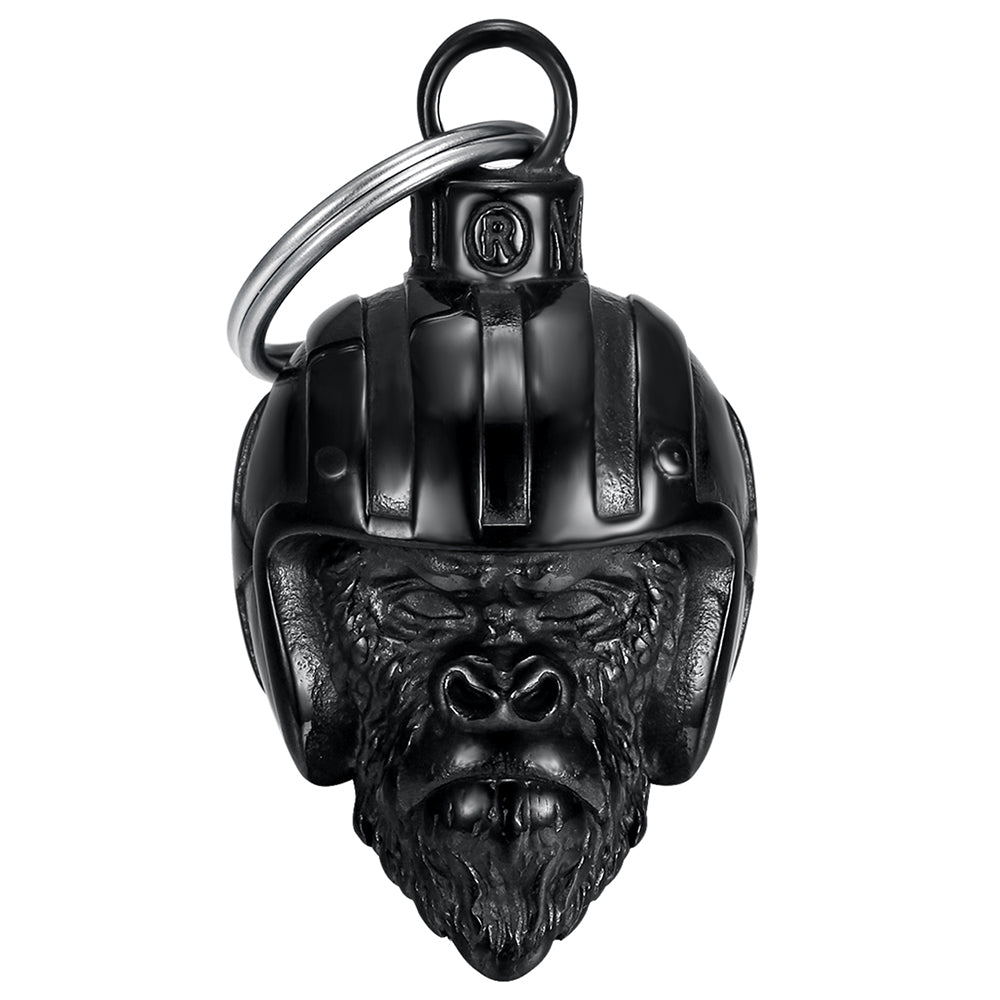 Glocke Motorrad Monkey Biker Guardian Bell Edelstahl schwarz Titanium