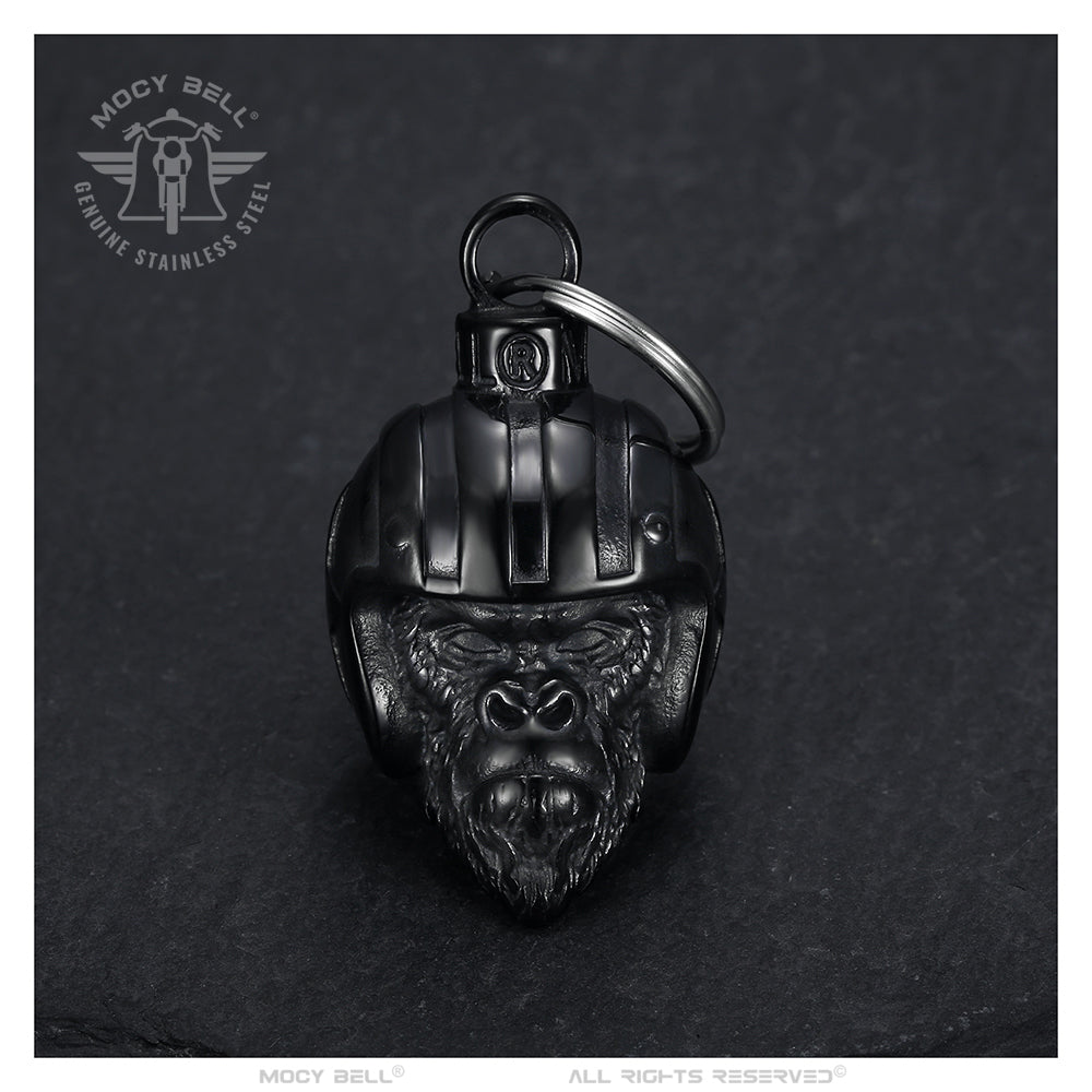 Glocke Motorrad Monkey Biker Guardian Bell Edelstahl schwarz Titanium