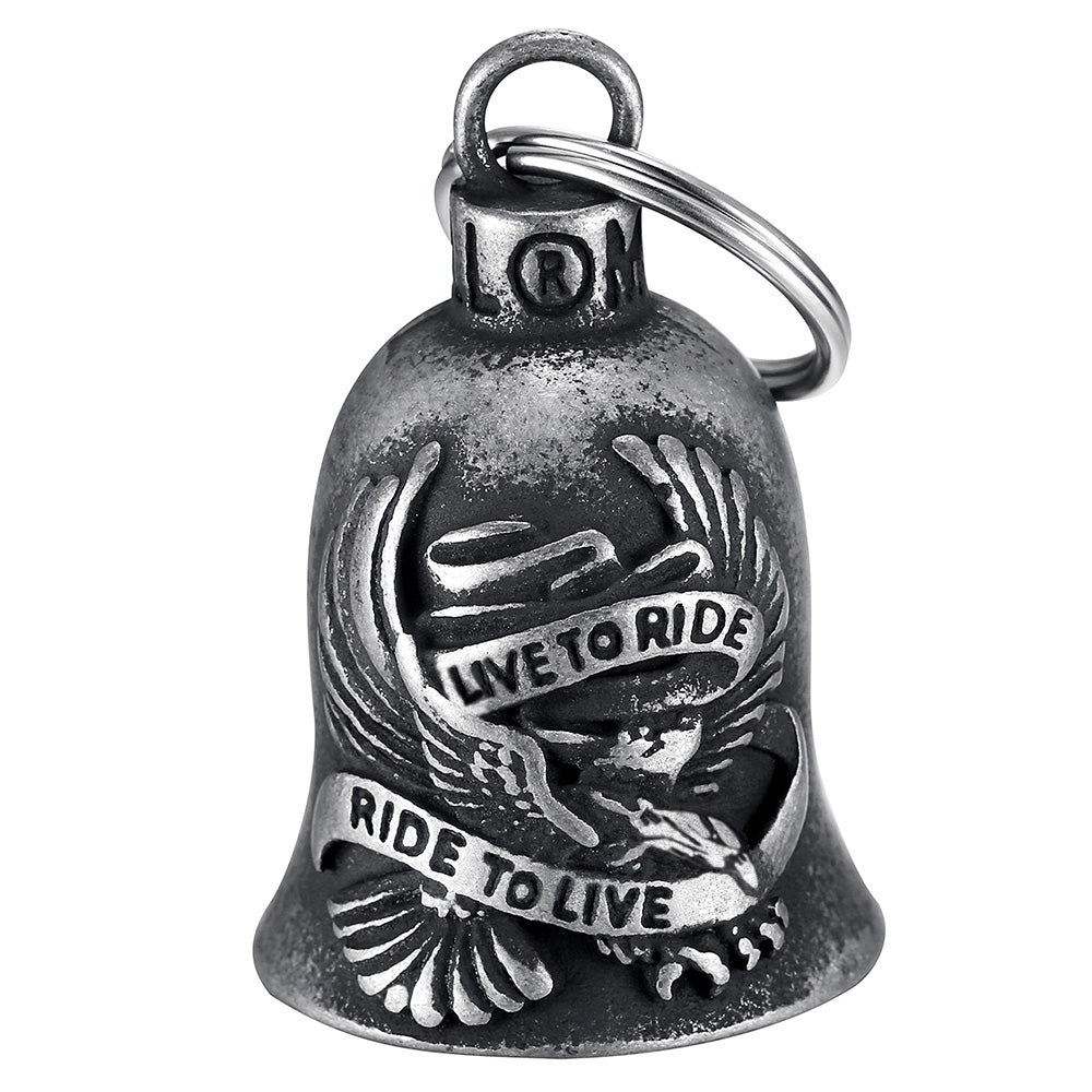 Mocy Bell Motorcycle Bell US Eagle | Vintage Biker Lucky Charm in Stainless Steel Live To Ride