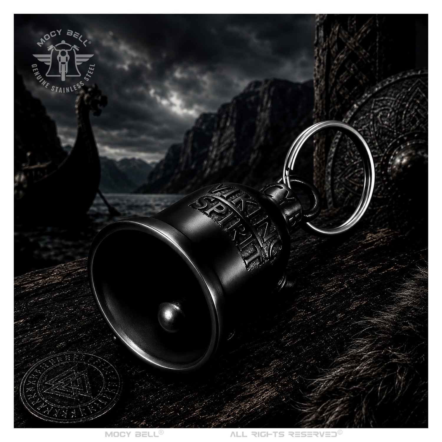 Clochette Moto Viking Spirit Noir Titane MocyBell