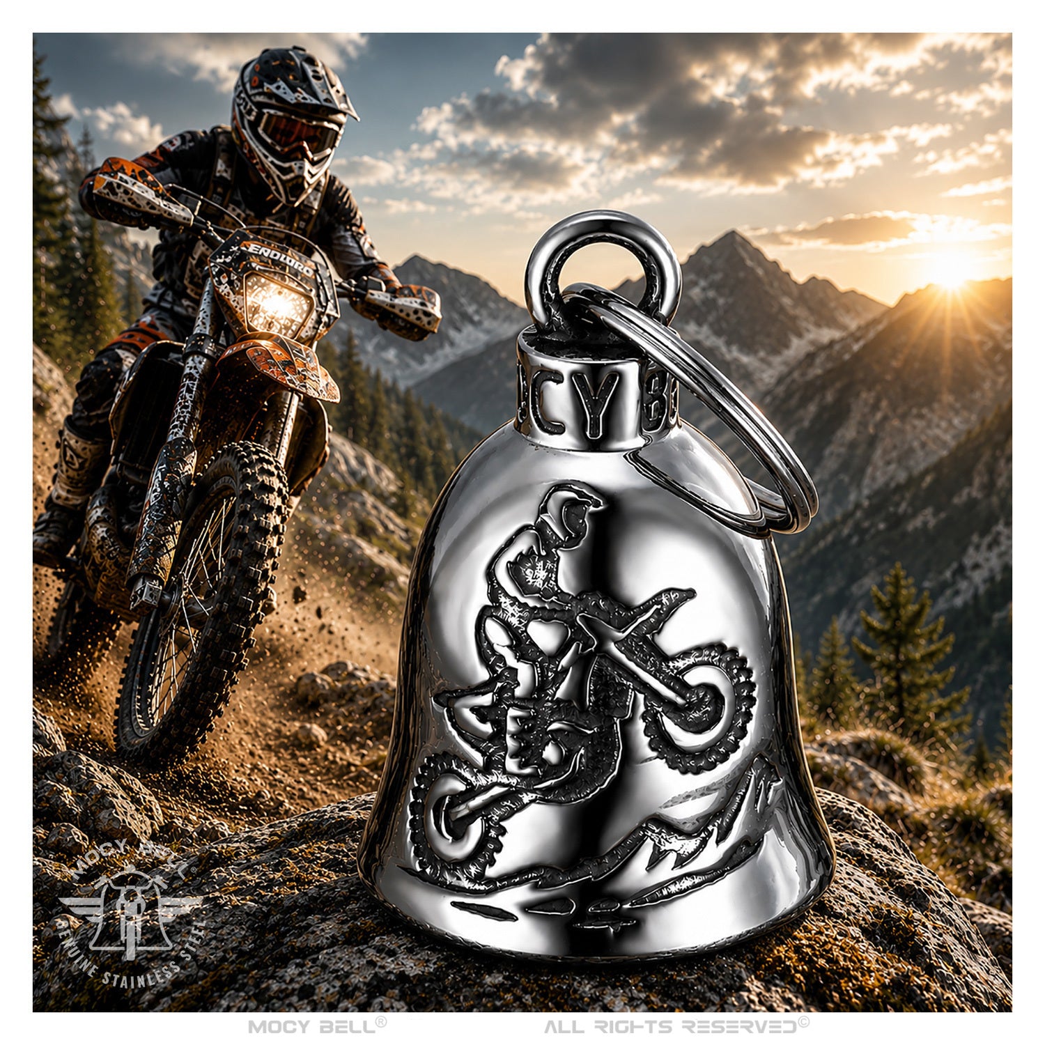 Clochette Moto Enduro - Gremlin Bell Porte-Bonheur en Acier Inoxydable