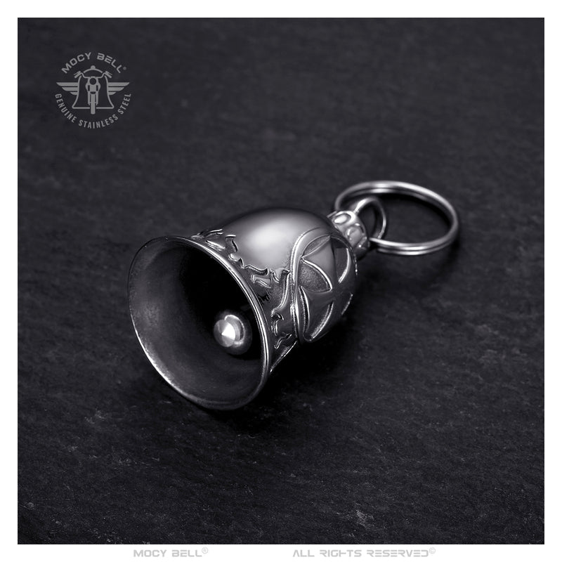 Motorcycle bell Templar cross Stainless steel Silver