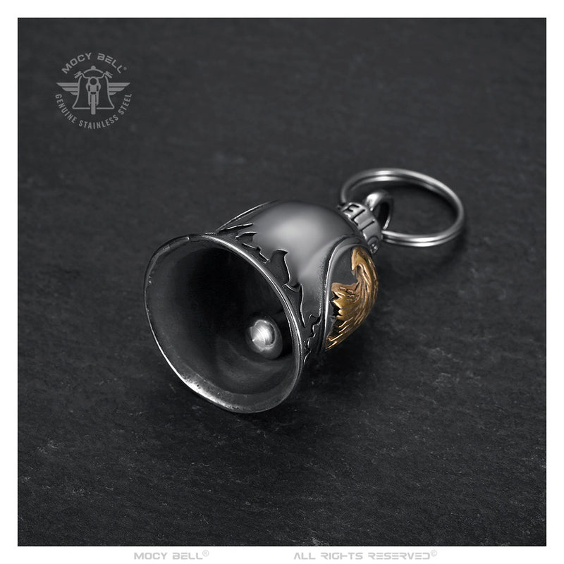 Motorcycle Bell Guardian Bell Eagle Head Stainless Steel Silver Gold