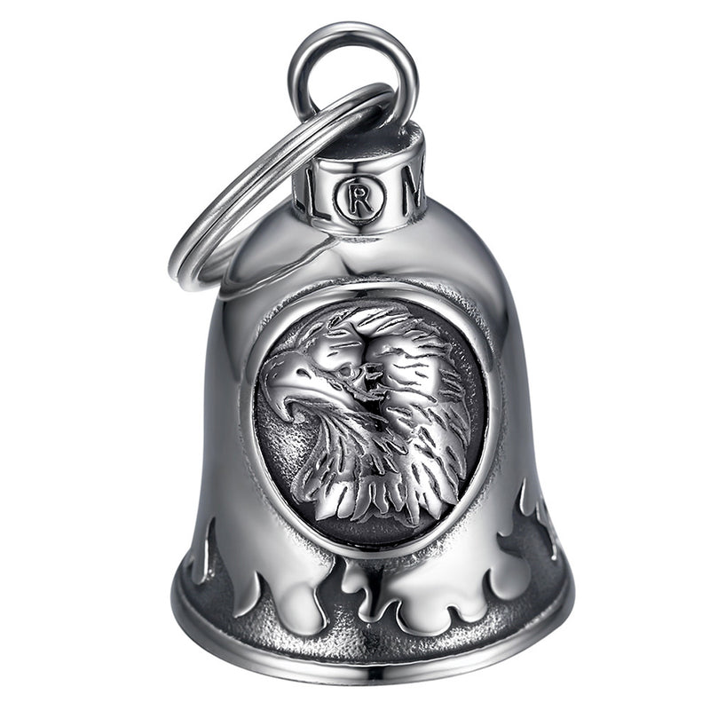 Clochette moto Guardian Bell Tête d'Aigle Acier inoxydable Argent