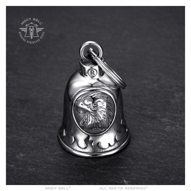 Clochette moto Guardian Bell Tête d'Aigle Acier inoxydable Argent