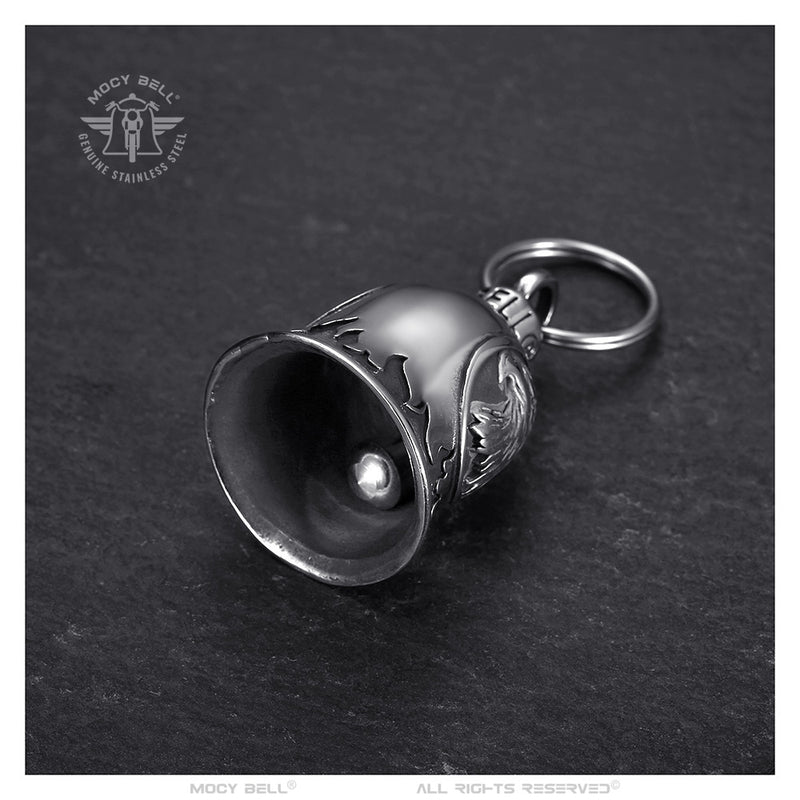 Clochette moto Guardian Bell Tête d'Aigle Acier inoxydable Argent