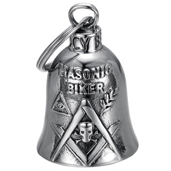 Motorcycle Bell Biker Freemason Stainless Steel Silver