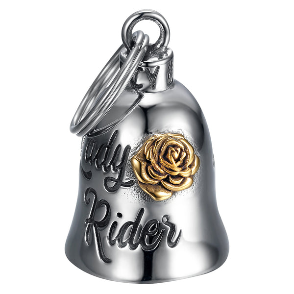 Motorradklingel Lady Rider Pink Edelstahl Silber Gold