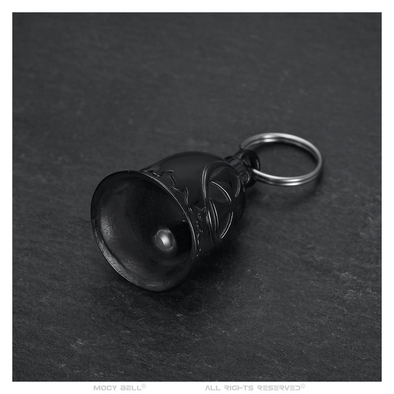 Guardian Bell Motorcycle Bell Lucky Charm Templar Cross Black Titanium Steel