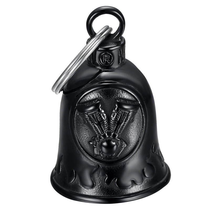 Motorcycle Guardian Bell Lucky Bell V-twin V2 Engine Black Titanium Stainless Steel