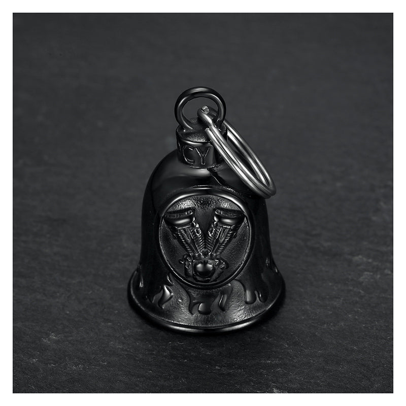 Motorcycle Guardian Bell Lucky Bell V-twin V2 Engine Black Titanium Stainless Steel