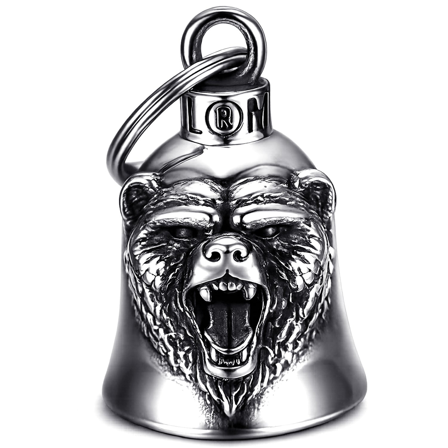 Clochette moto Gremlin Bell avec tête d ours rugissant en acier inoxydable