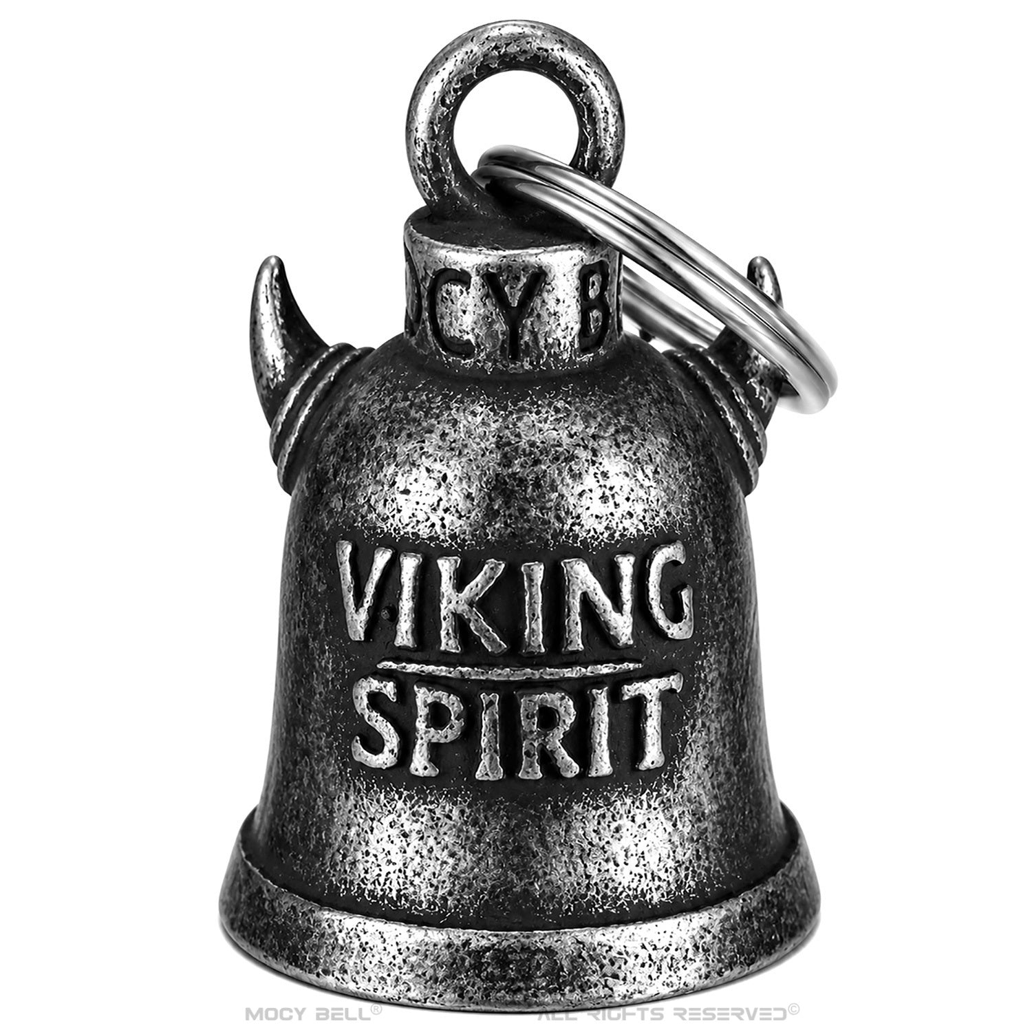 Dos de la Gremlin Bell Viking avec inscription Viking Spirit en acier vieilli