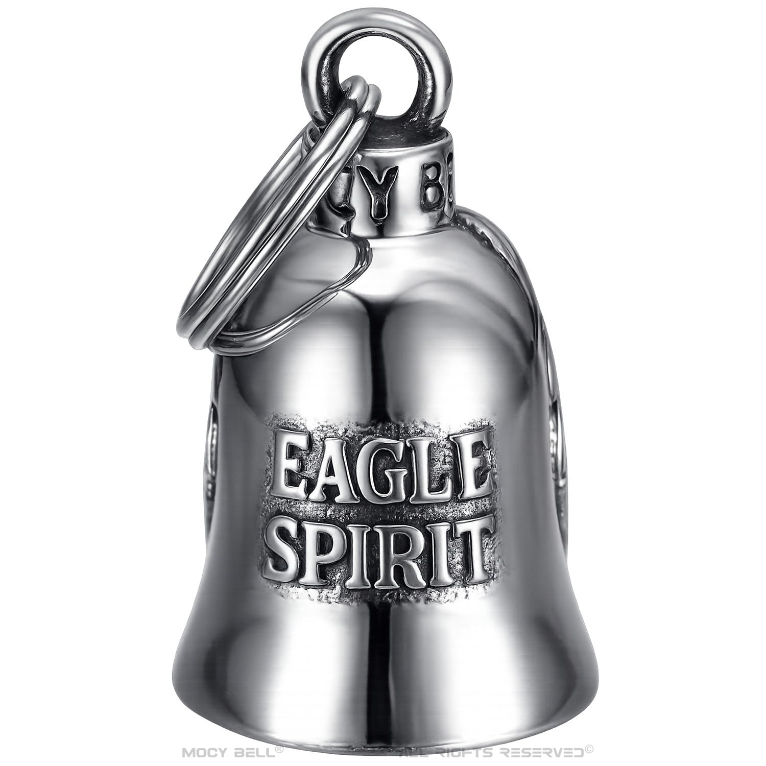 Dos de la clochette moto avec inscription EAGLE SPIRIT gravée