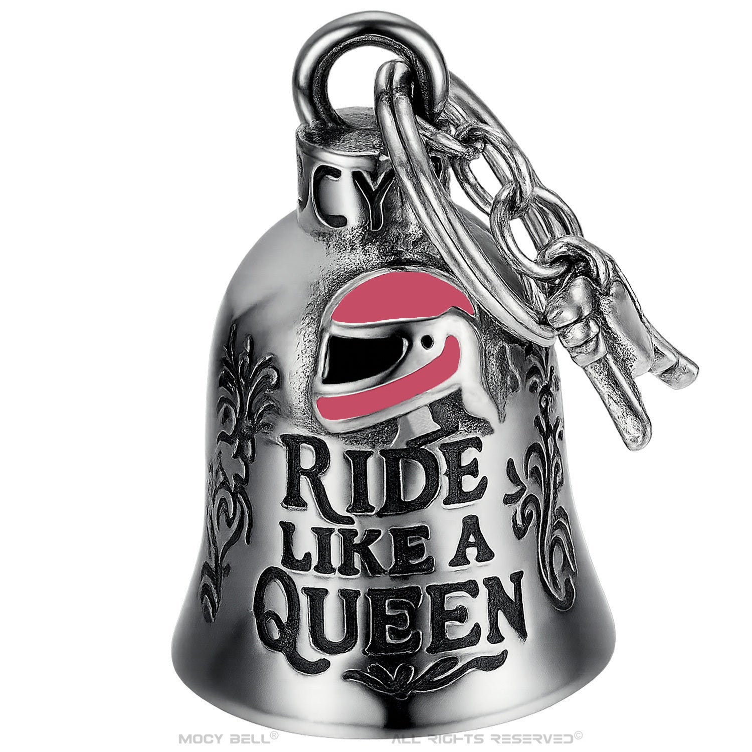 Guardian Bell femme MocyBell Ride Like a Queen en acier 316L porte-bonheur pour motarde