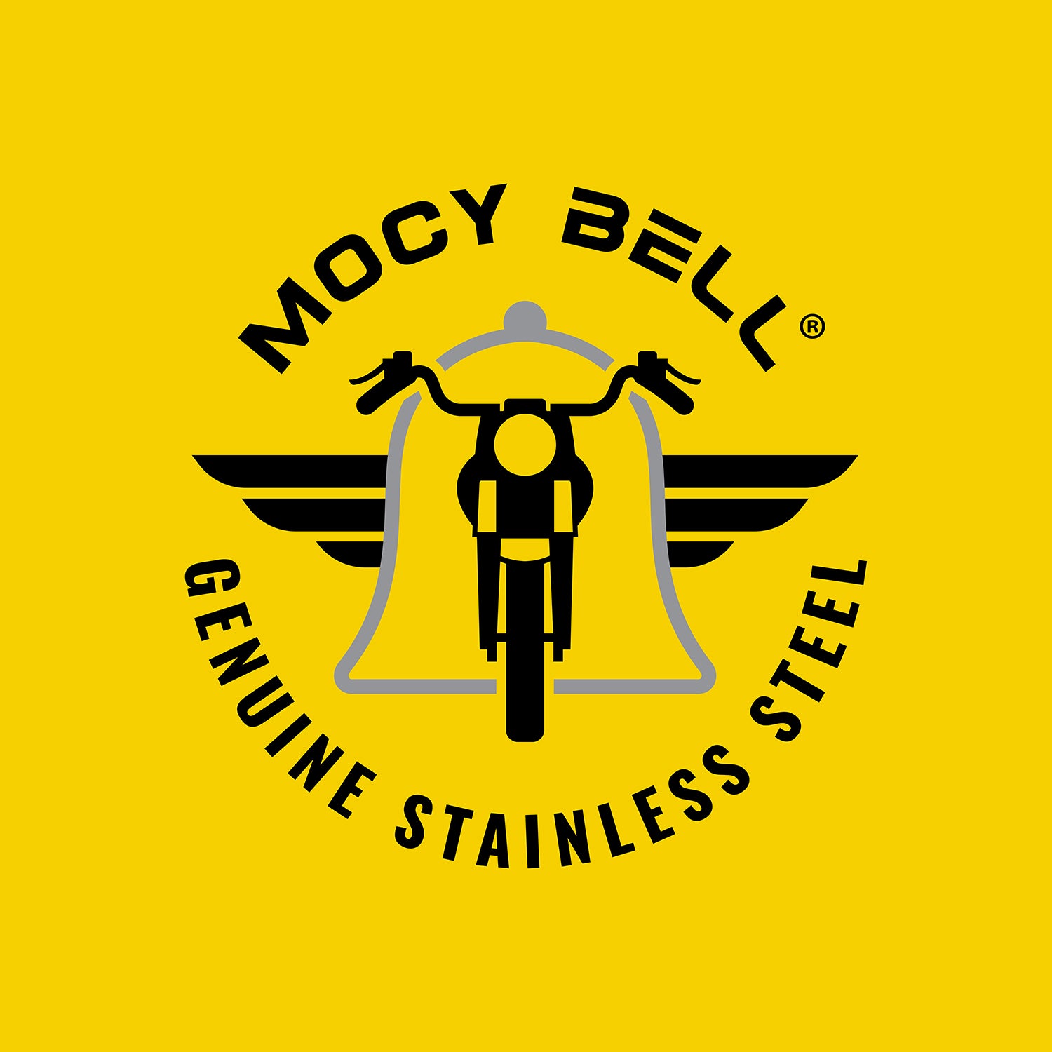 Golden American Biker Motorcycle Bell – Stainless Steel Lucky Charm by MocyBell