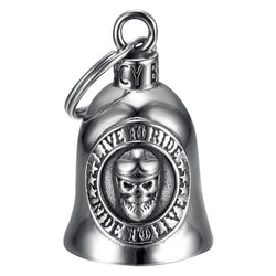 <tc>SKULL Live to Ride silver motorcycle bell</tc>