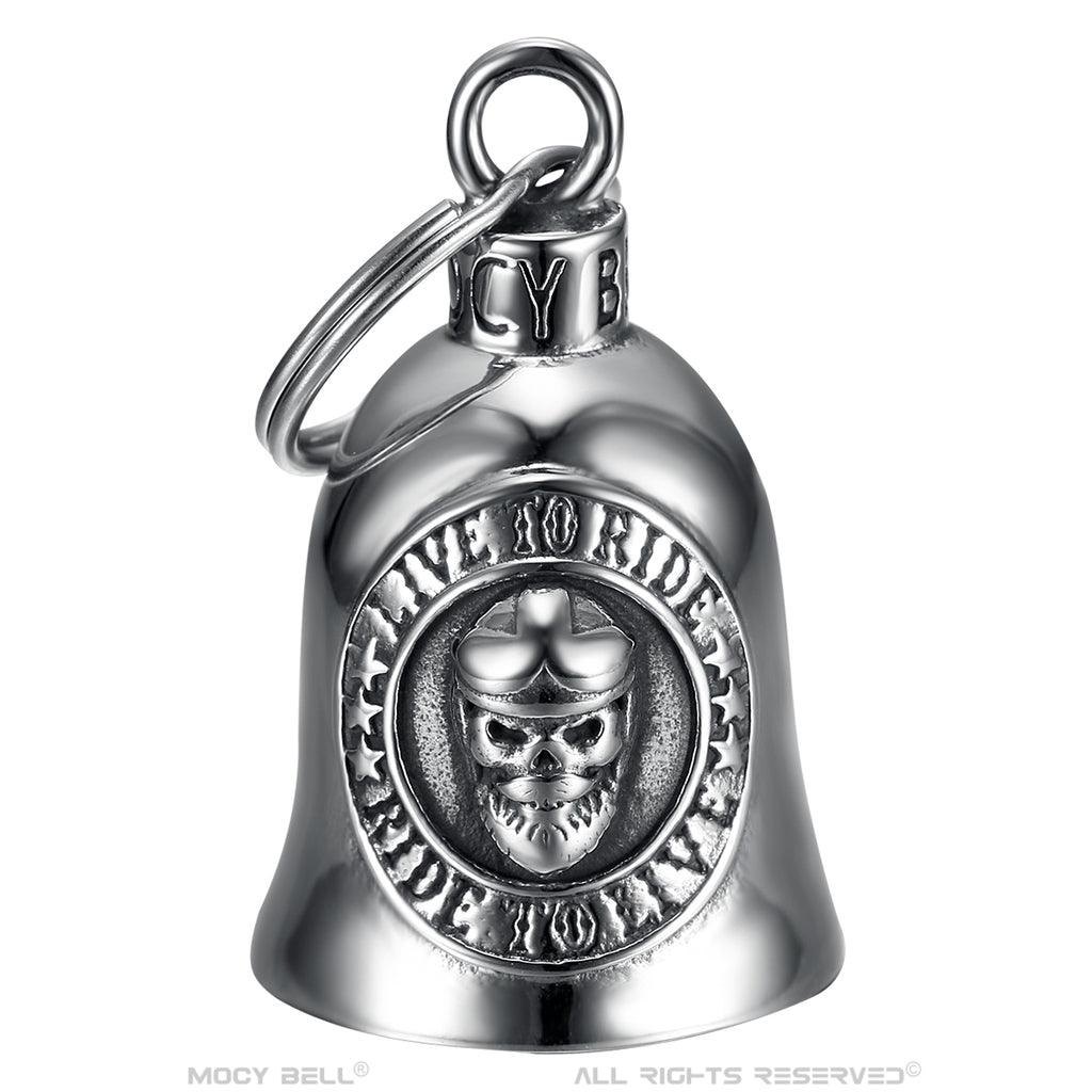 Clochette moto SKULL Live to Ride silver - Mocy Bell