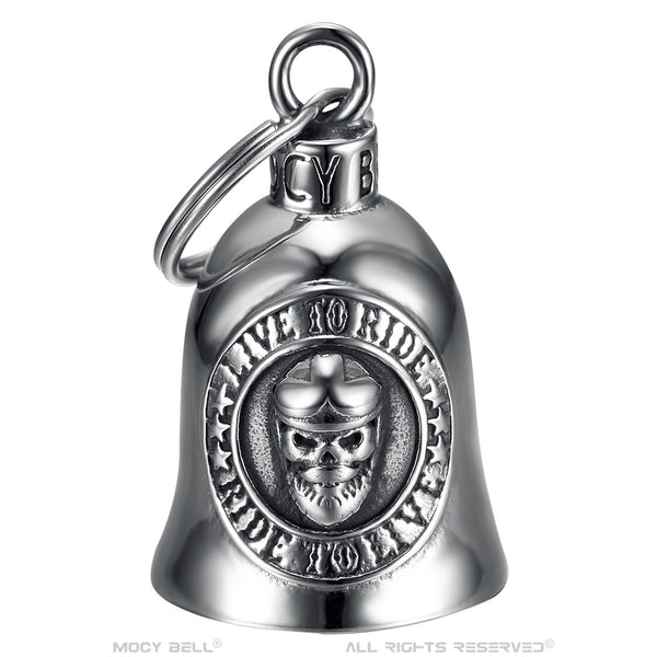 <tc>SKULL Live to Ride silver motorcycle bell</tc>