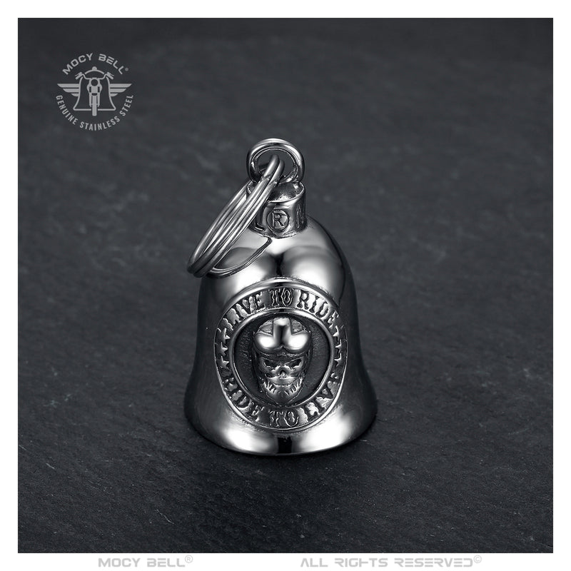 <tc>SKULL Live to Ride silver motorcycle bell</tc>