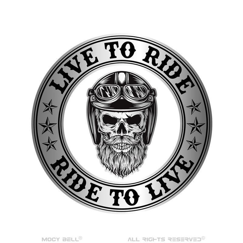 <tc>SKULL Live to Ride silver motorcycle bell</tc>